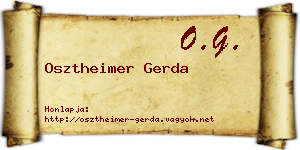 Osztheimer Gerda névjegykártya